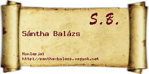 Sántha Balázs névjegykártya