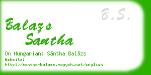 balazs santha business card